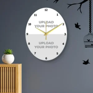 Customized Oval Shape Wall Clock Photo Print @₹599/-
