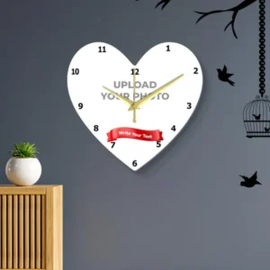 Customized Heart Shape Wall Clock Photo Print @₹599/-