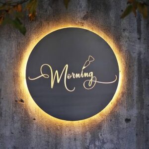 Backlit Acrylic Sign Board – “Morning” 9x9 Inch Design @₹1200/-