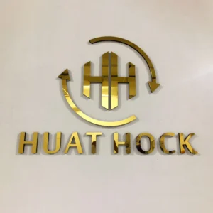 Premium Mirror‑Gold Acrylic Signage – “HUAT HOCK” Design @₹2999/-